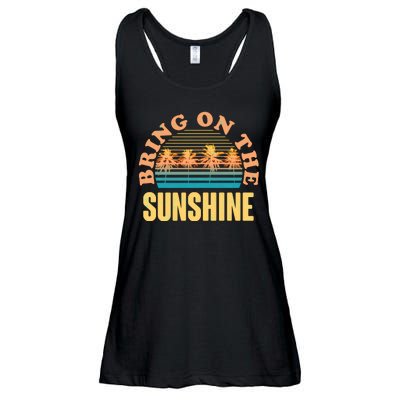 Bring On The Sunshine Tropical Palm Trees Ladies Essential Flowy Tank