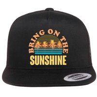 Bring On The Sunshine Tropical Palm Trees Flat Bill Trucker Hat