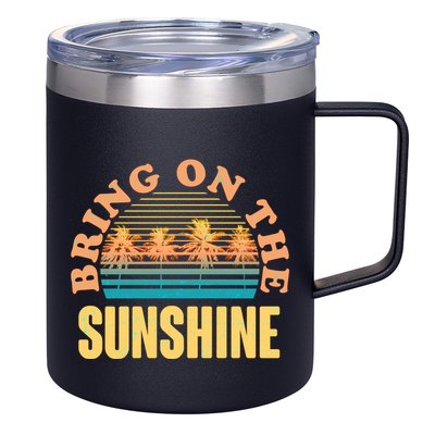 Bring On The Sunshine Tropical Palm Trees 12oz Stainless Steel Coffee Mug