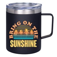 Bring On The Sunshine Tropical Palm Trees 12oz Stainless Steel Coffee Mug