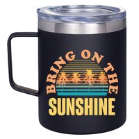 Bring On The Sunshine Tropical Palm Trees 12oz Stainless Steel Coffee Mug