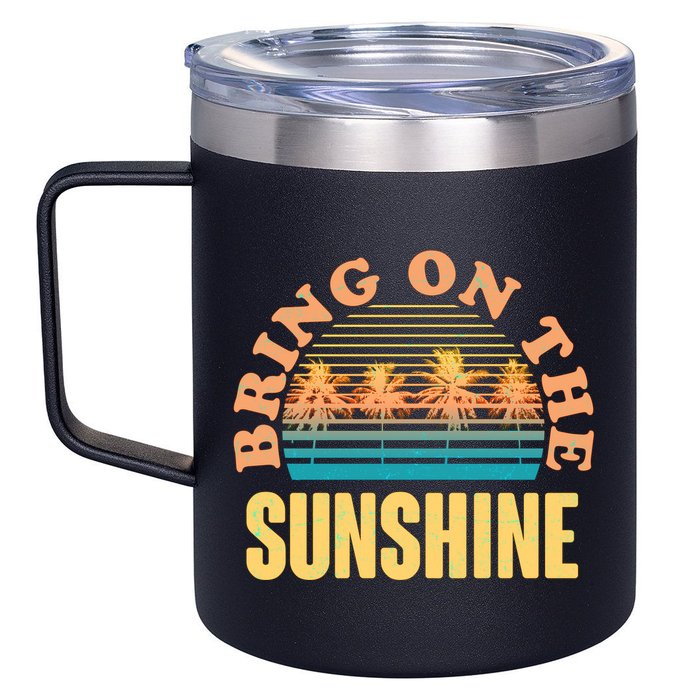 Bring On The Sunshine Tropical Palm Trees 12oz Stainless Steel Coffee Mug
