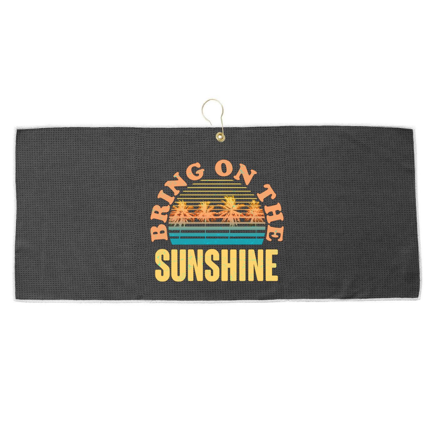 Bring On The Sunshine Tropical Palm Trees Large Microfiber Waffle Golf Towel