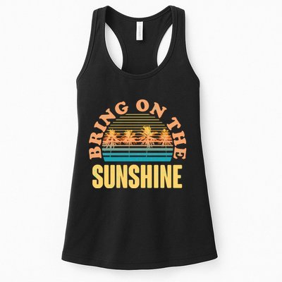 Bring On The Sunshine Tropical Palm Trees Womens Tank Top