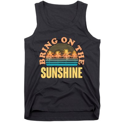 Bring On The Sunshine Tropical Palm Trees Tank Top