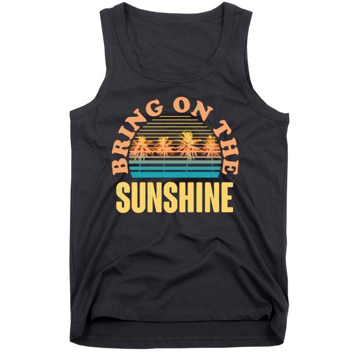 Bring On The Sunshine Tropical Palm Trees Tank Top