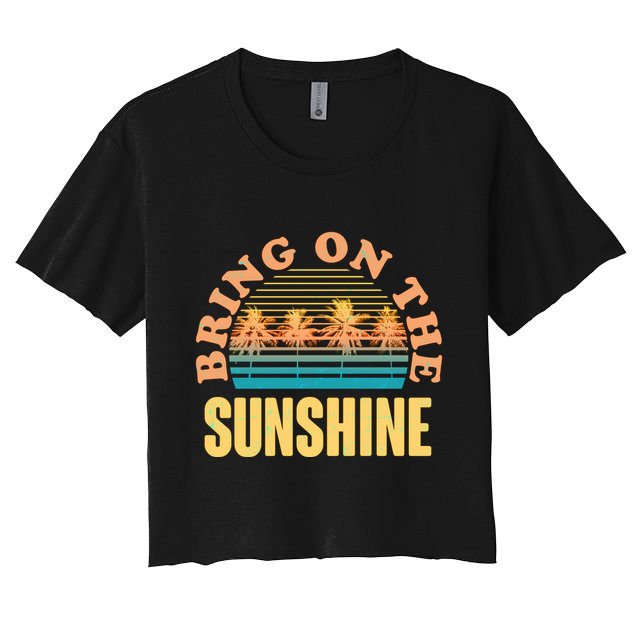 Bring On The Sunshine Tropical Palm Trees Crop Top