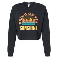 Bring On The Sunshine Tropical Palm Trees Cropped Pullover Crew