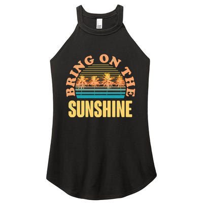 Bring On The Sunshine Tropical Palm Trees Women's Perfect Tri Rocker Tank