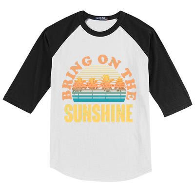 Bring On The Sunshine Tropical Palm Trees Kids Colorblock Raglan Jersey