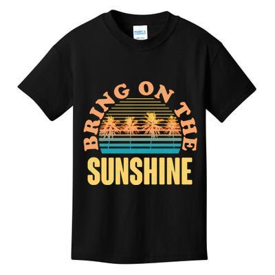 Bring On The Sunshine Tropical Palm Trees Kids T-Shirt