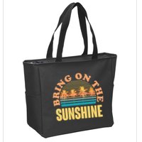Bring On The Sunshine Tropical Palm Trees Zip Tote Bag