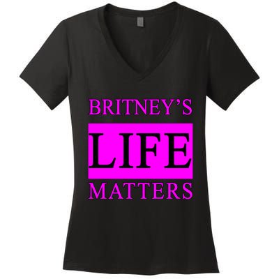 Britney's Life Matters BLM Free Britney Women's V-Neck T-Shirt