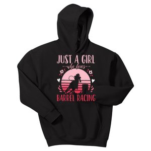 Barrel Racing Just a Who Loves Barrel Racing Retro Kids Hoodie