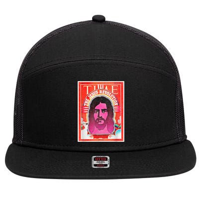 Boho Retro Jesus Revolution Vintage Christian Faith Revival 7 Panel Mesh Trucker Snapback Hat