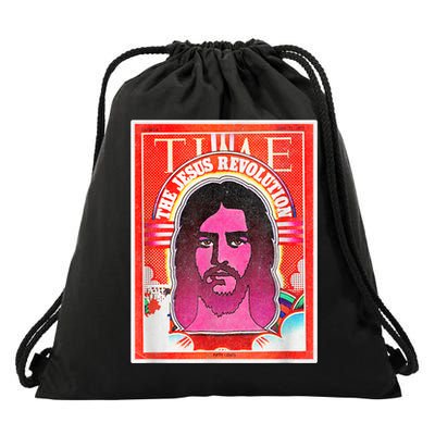 Boho Retro Jesus Revolution Vintage Christian Faith Revival Drawstring Bag