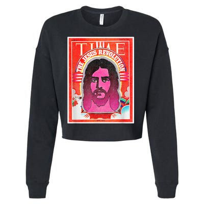 Boho Retro Jesus Revolution Vintage Christian Faith Revival Cropped Pullover Crew