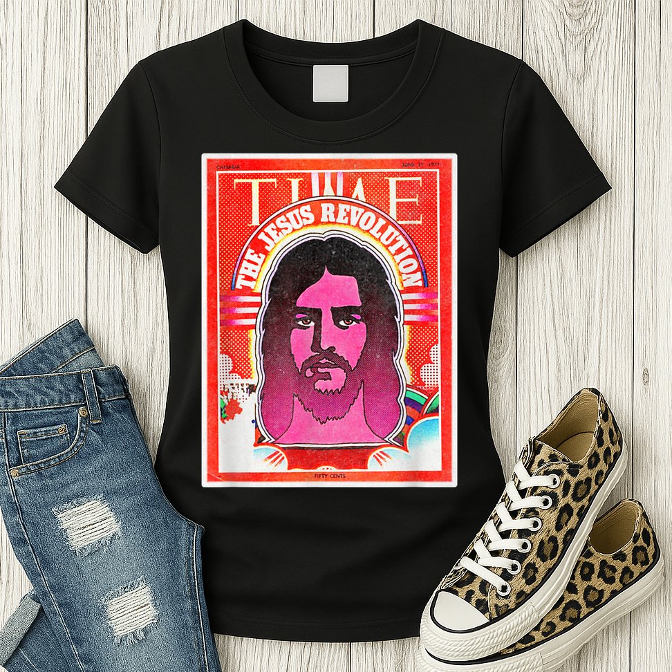 Boho Retro Jesus Revolution Vintage Christian Faith Revival Womens T-Shirt