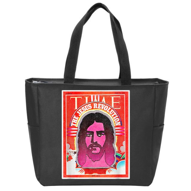 Boho Retro Jesus Revolution Vintage Christian Faith Revival Zip Tote Bag