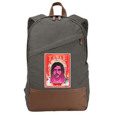 Boho Retro Jesus Revolution Vintage Christian Faith Revival Cotton Canvas Backpack