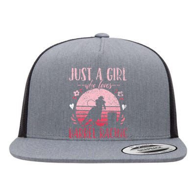 Barrel Racer Just a Who Loves Barrel Racing Vintage Flat Bill Trucker Hat