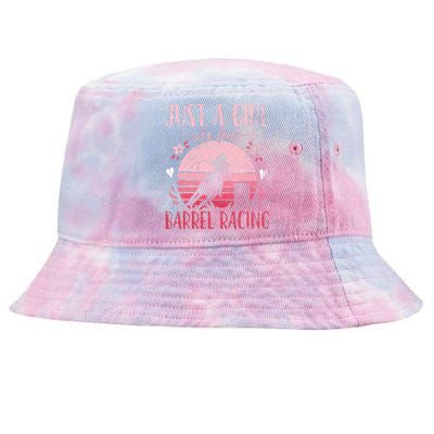 Barrel Racer Just a Who Loves Barrel Racing Vintage Tie-Dyed Bucket Hat