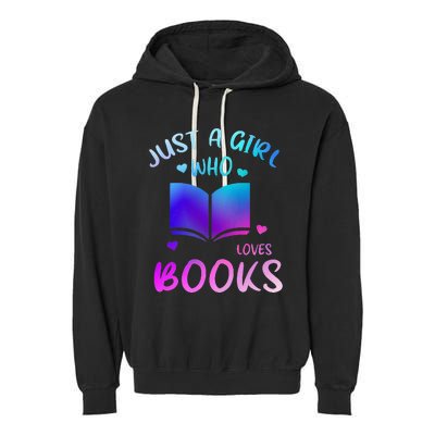 Bookaholic Reading Just a who loves books Garment-Dyed Fleece Hoodie