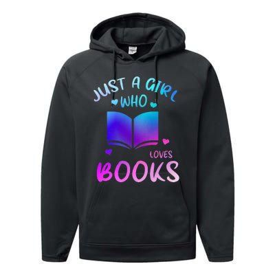 Bookaholic Reading Just a who loves books Performance Fleece Hoodie