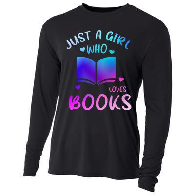 Bookaholic Reading Just a who loves books Cooling Performance Long Sleeve Crew