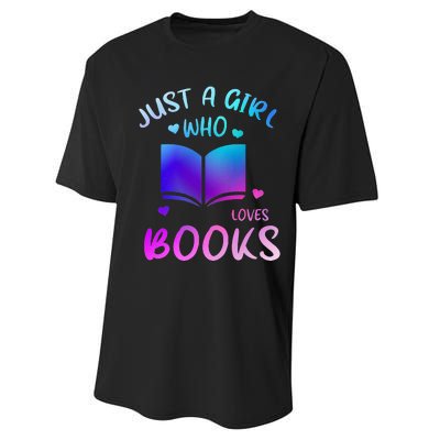 Bookaholic Reading Just a who loves books Performance Sprint T-Shirt