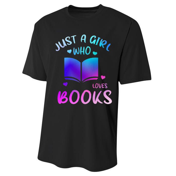 Bookaholic Reading Just a who loves books Performance Sprint T-Shirt