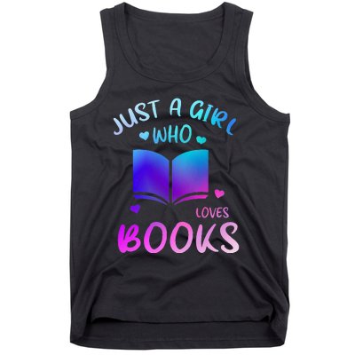 Bookaholic Reading Just a who loves books Tank Top