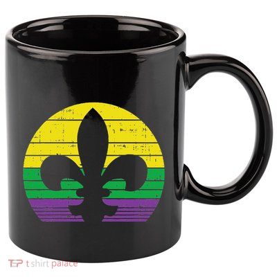 Boredkoalas Retro Jester Hat Silhouette Mardi Gras Carnival 11oz C Handle Ceramic Mug