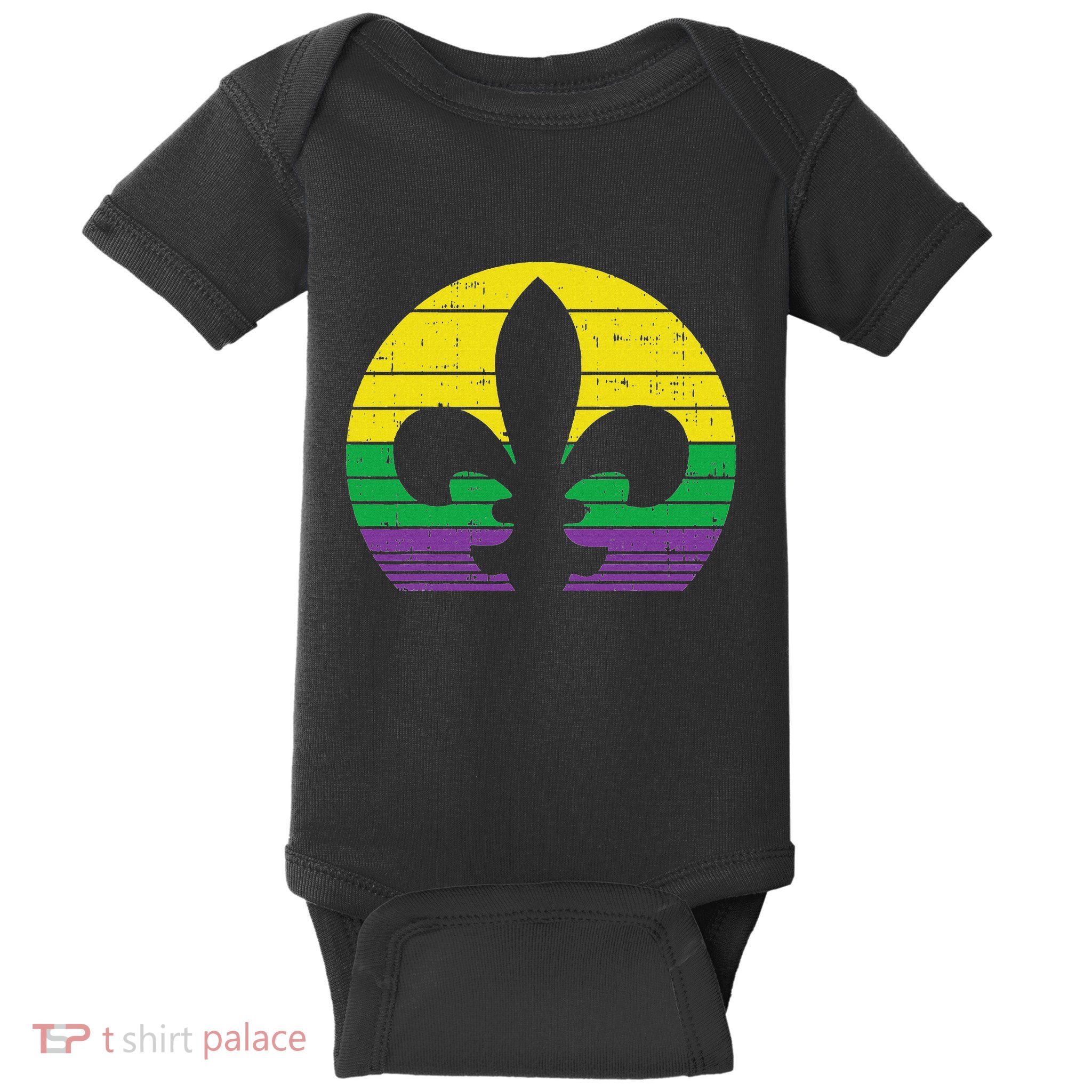Boredkoalas Retro Jester Hat Silhouette Mardi Gras Carnival Baby Bodysuit
