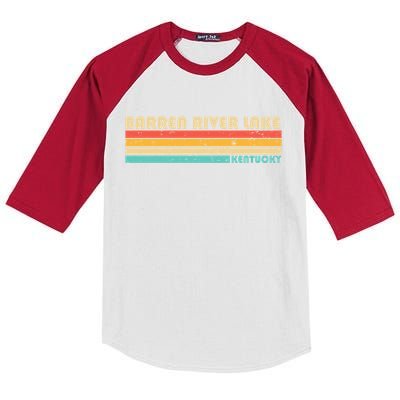 Barren River Lake Kentucky Funny Fishing Camping Summer Gift Kids Colorblock Raglan Jersey