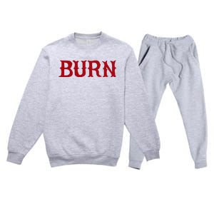 Burn Red Lighter Premium Crewneck Sweatsuit Set