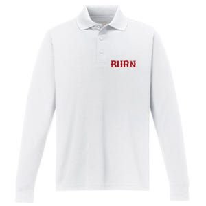 Burn Red Lighter Performance Long Sleeve Polo