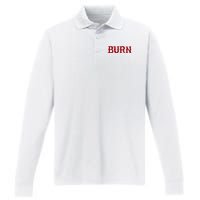 Burn Red Lighter Performance Long Sleeve Polo