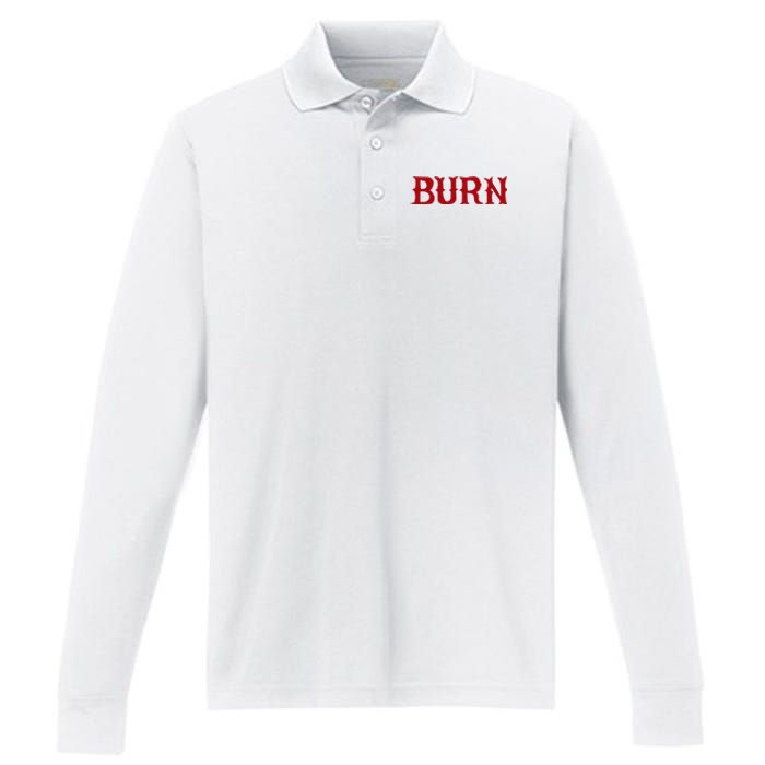 Burn Red Lighter Performance Long Sleeve Polo