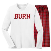 Burn Red Lighter Women's Long Sleeve Flannel Pajama Set 