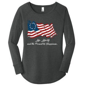 Betsy Ross Life Liberty And The Pursuit Of Happiness Women's Perfect Tri Tunic Long Sleeve Shirt