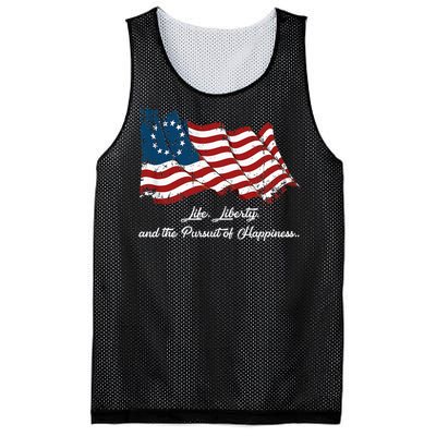 Betsy Ross Life Liberty And The Pursuit Of Happiness Mesh Reversible Basketball Jersey Tank