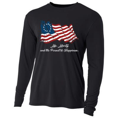 Betsy Ross Life Liberty And The Pursuit Of Happiness Cooling Performance Long Sleeve Crew