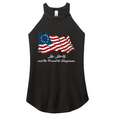 Betsy Ross Life Liberty And The Pursuit Of Happiness Women's Perfect Tri Rocker Tank