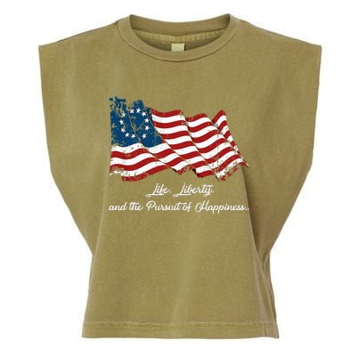 Betsy Ross Life Liberty And The Pursuit Of Happiness Garment-Dyed Women's Muscle Tee