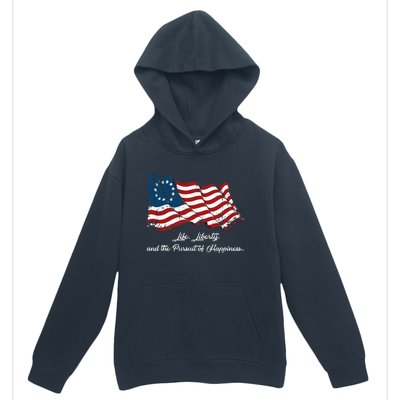 Betsy Ross Life Liberty And The Pursuit Of Happiness Urban Pullover Hoodie