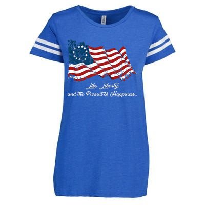 Betsy Ross Life Liberty And The Pursuit Of Happiness Enza Ladies Jersey Football T-Shirt