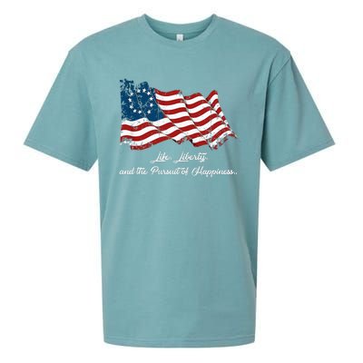 Betsy Ross Life Liberty And The Pursuit Of Happiness Sueded Cloud Jersey T-Shirt