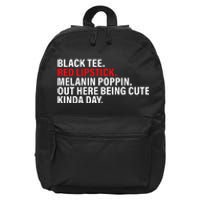 Black Red Lipstick Melanin Poppin Out Here Being Cute 16 in Basic Backpack