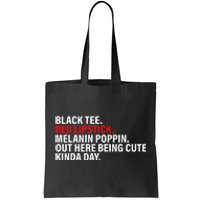 Black Red Lipstick Melanin Poppin Out Here Being Cute Tote Bag